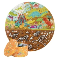 Ronde legpuzzel Dino's 4wrd-boppi-stoere-dinosaurussen-ronde-puzzel-150
