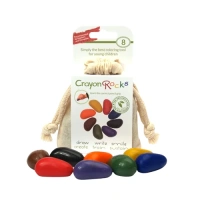 Crayon Rocks 8 ergonomische wasco krijtjes in katoenen zakje.