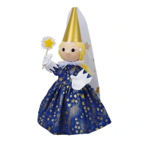 Mooie handpop fee van Bass & Bass  in blauwe jurk voor in poppenkast. Stimuleer de taalontwikkeling. 