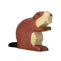 Duurzame houten bever van Holztiger voor open einde speelgoed.