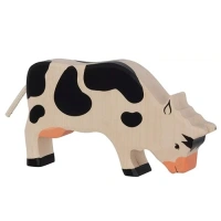 Handgemaakt houten dierfiguur koe van het merk Holztiger 18 cm verkrijgbaar  online bij het Speellab