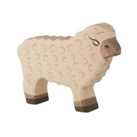 Handgemaakt houten dierfiguur staand schaap van het merk Holztiger 11 cm online te koop bij Het Speellab