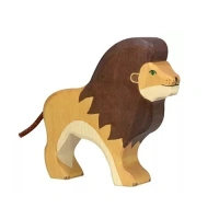 Houten handgemaakt dierfiguur leeuw voor open einde spel. Duurzaam en fantasierijk speelgoed van Holztiger bij Het Speellab
