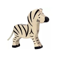 Holztiger Zebra klein van 12 cm als handgemaakte houten dierfiguur.