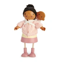 en Tender Leaf Mrs. Forrester & Baby houten poppenhuispoppetjes van Het Speellab.