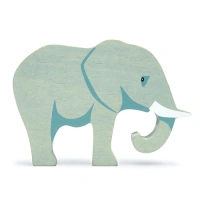 Groot houten speelfiguur olifant met herkenbare slurf en vriendelijke uitstraling van het Speellab