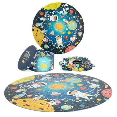 Ronde Boppi puzzel met ruimtevaartthema – planeten, raketten en sterren