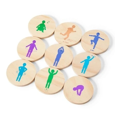Overzicht van het BS Toys Moves! denkspel met alle spelelementen