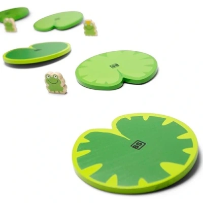 BS Toys Wiebelpad Kikkerspel met houten leliebladen voor kinderen