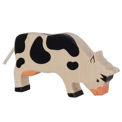 Handgemaakt houten dierfiguur koe van het merk Holztiger 18 cm verkrijgbaar  online bij het Speellab