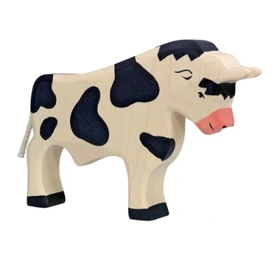 Handgemaakt houten dierfiguur stier van het merk Holztiger 19 cm online verkrijgbaar  bij het Speellab