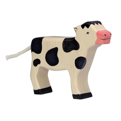 Handgemaakt houten dierfiguur kalfje van het merk Holztiger 11 cm online te koop bij Het Speellab 