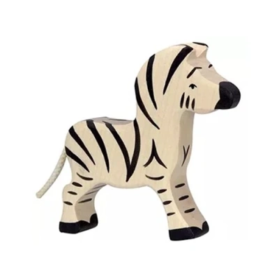 Holztiger Zebra klein van 12 cm als handgemaakte houten dierfiguur.