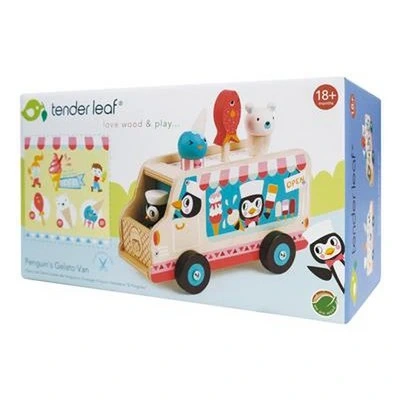 Penguin's Gelato Van van Tender Leaf Toys voor klein wereldspel.