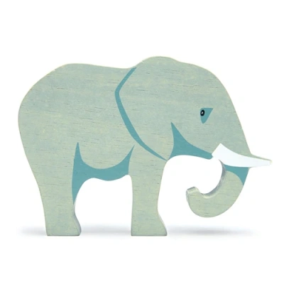 Groot houten speelfiguur olifant met herkenbare slurf en vriendelijke uitstraling van het Speellab