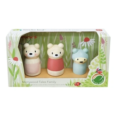 Tender Leaf Familie Beer houten poppenhuispoppetjes van Het Speellab.