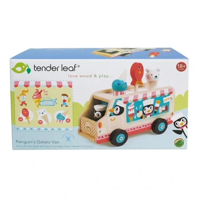 Pinguïn's IJskarretje van Tender Leaf Toys verkrijgbaar bij Het Speellab.